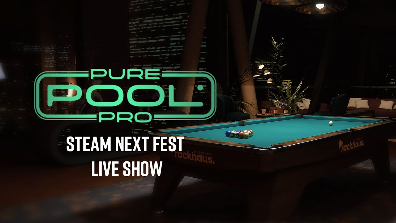 PurePoolPro's tweet card. Pure Pool Pro - Steam Next Fest Live Show | Demo Live Now!