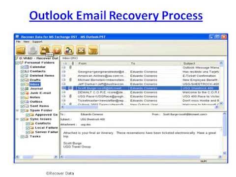 GetBackData's tweet card. Outlook email recovery