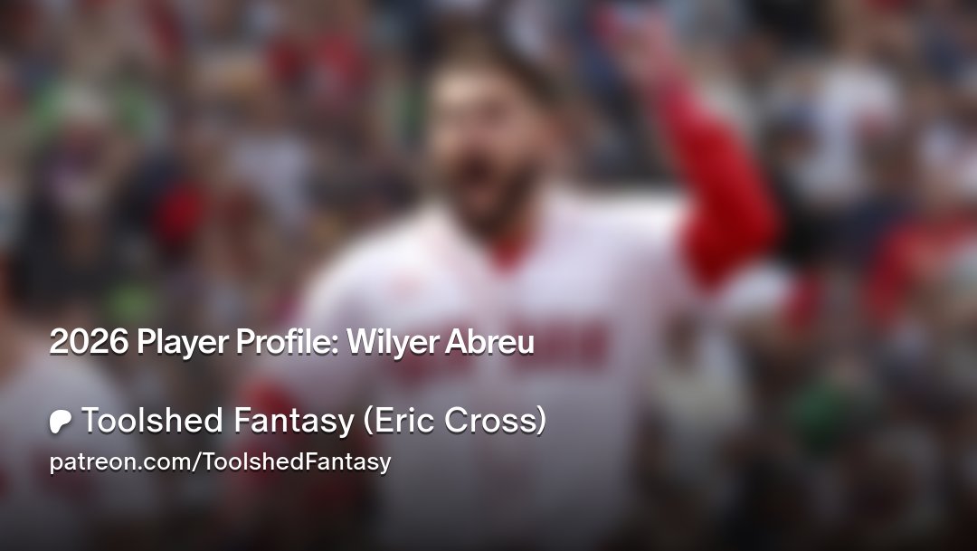 EricCrossMLB's tweet card. Get more from Toolshed Fantasy (Eric Cross) on Patreon