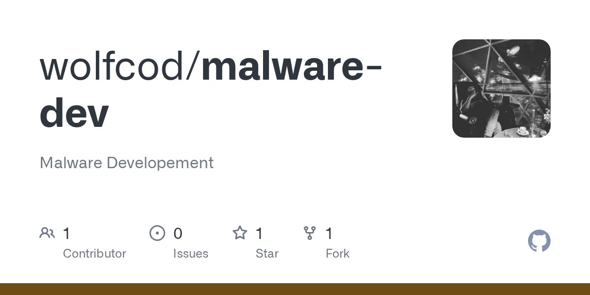 wolfcod's tweet card. Malware Developement. Contribute to wolfcod/malware-dev development by creating an account on GitHub.