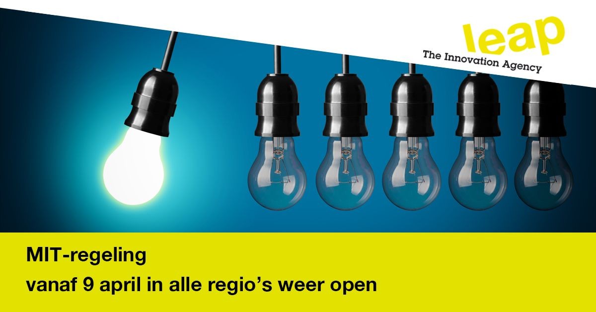 Leap_Innovation's tweet card. M.I.T. M.I.T. ........Wie doet er mee? Een subsidie van 20k voor het onderzoeken van de technische en economische slaagkans van je innovatieve business plan! Of ben je al verder en ontwikkel je al...