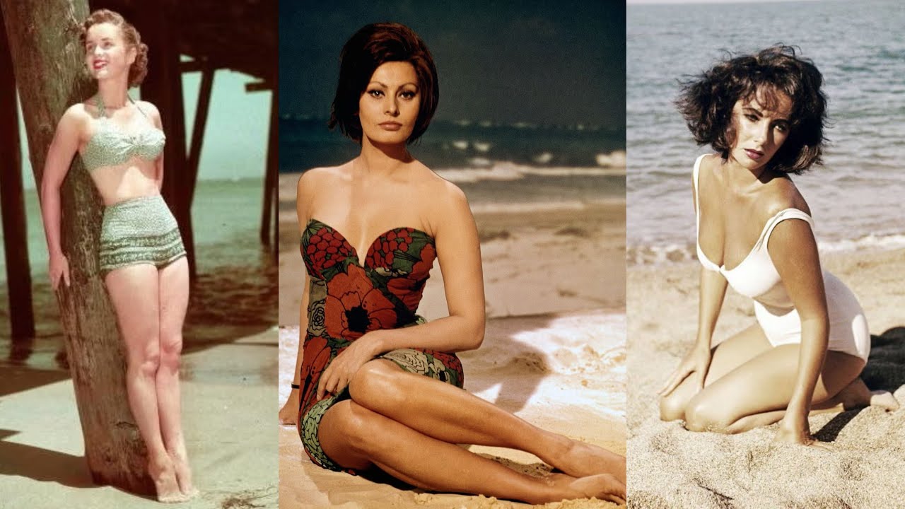HelpfulThink's tweet card. 45 minutes of Golden Age Hollywood Celebrities at the Beach