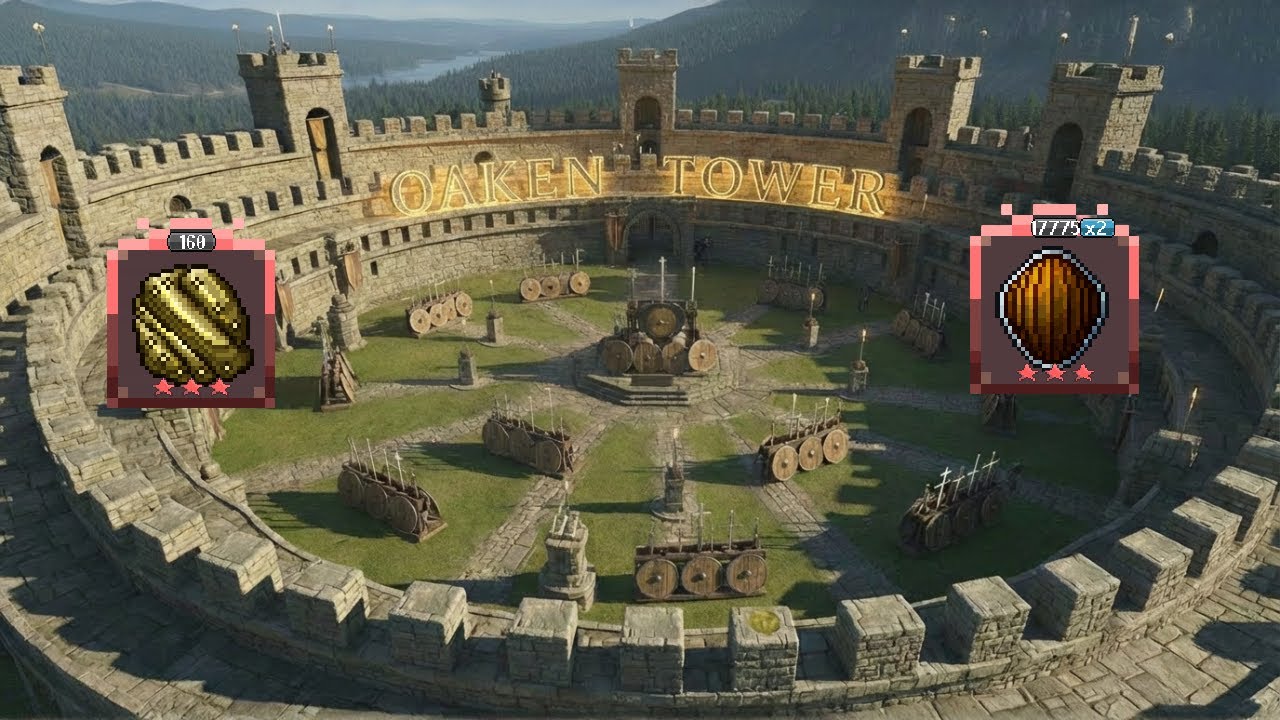 Tetris_wcdb's tweet card. [Oaken Tower] Battle was made out of wood and economy, 3Star Sturdy...