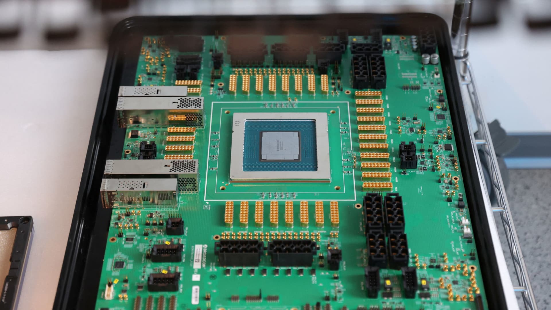 DivesTech's tweet card. The move in Broadcom comes as investors continue to push shares of Google parent Alphabet higher. The two are related through their business with ASICs.