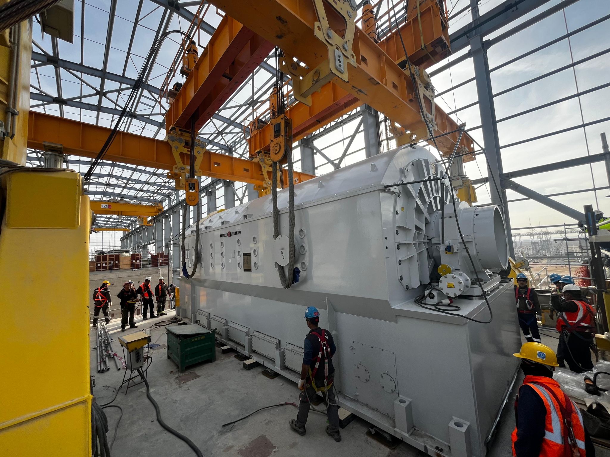 HeavyLift_News's tweet card. Three gas turbine generator lines and two steam turbine generator lines of the 1,574MW Natural Gas Combined Cycle Power Plant in Kiyanly, Turkmenistan, were safely delivered from Türkmenbaşı Port to...