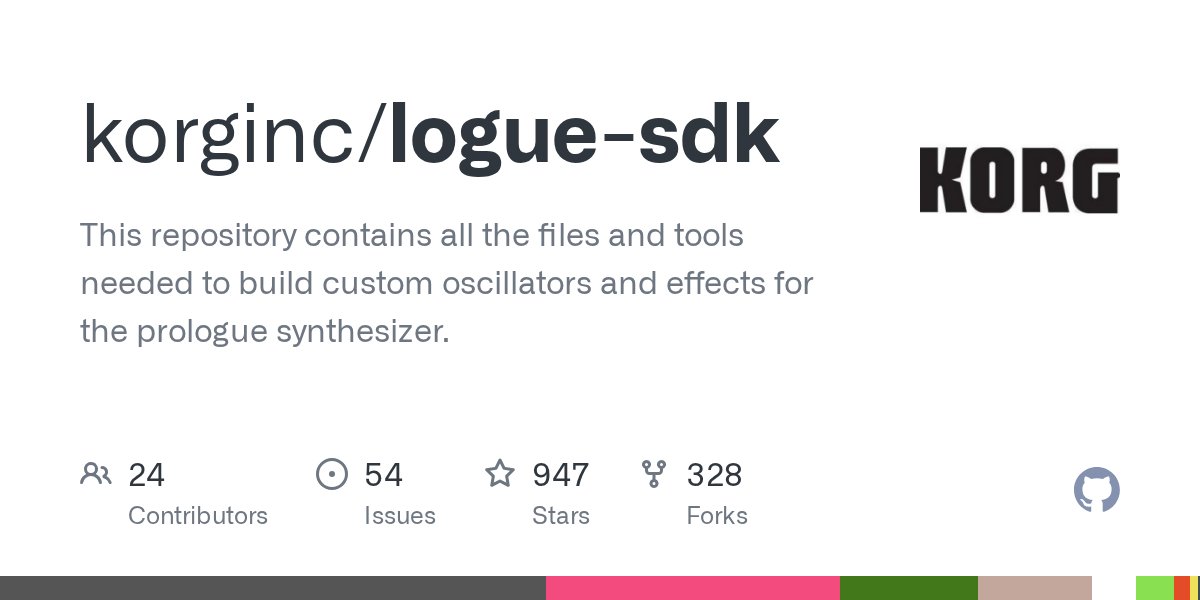 Fwmi3X's tweet card. This repository contains all the files and tools needed to build custom oscillators and effects for the prologue synthesizer. - korginc/logue-sdk