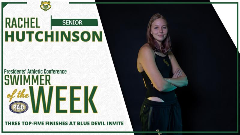 SVC_Bearcats's tweet card. TRAFFORD, Pa. (Nov. 24)- Saint Vincent senior women's swimmer Rachel Hutchinson was named the Presidents Athletic Conference Swimmer of the Week.