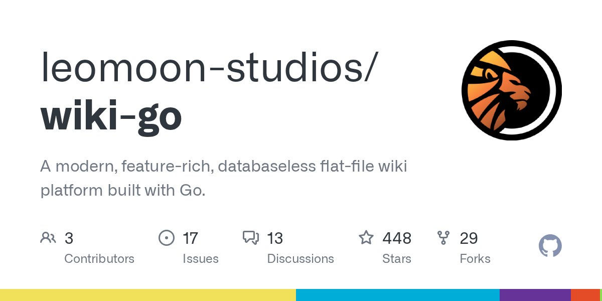 leomoonstudios's tweet card. A modern, feature-rich, databaseless flat-file wiki platform built with Go. - leomoon-studios/wiki-go