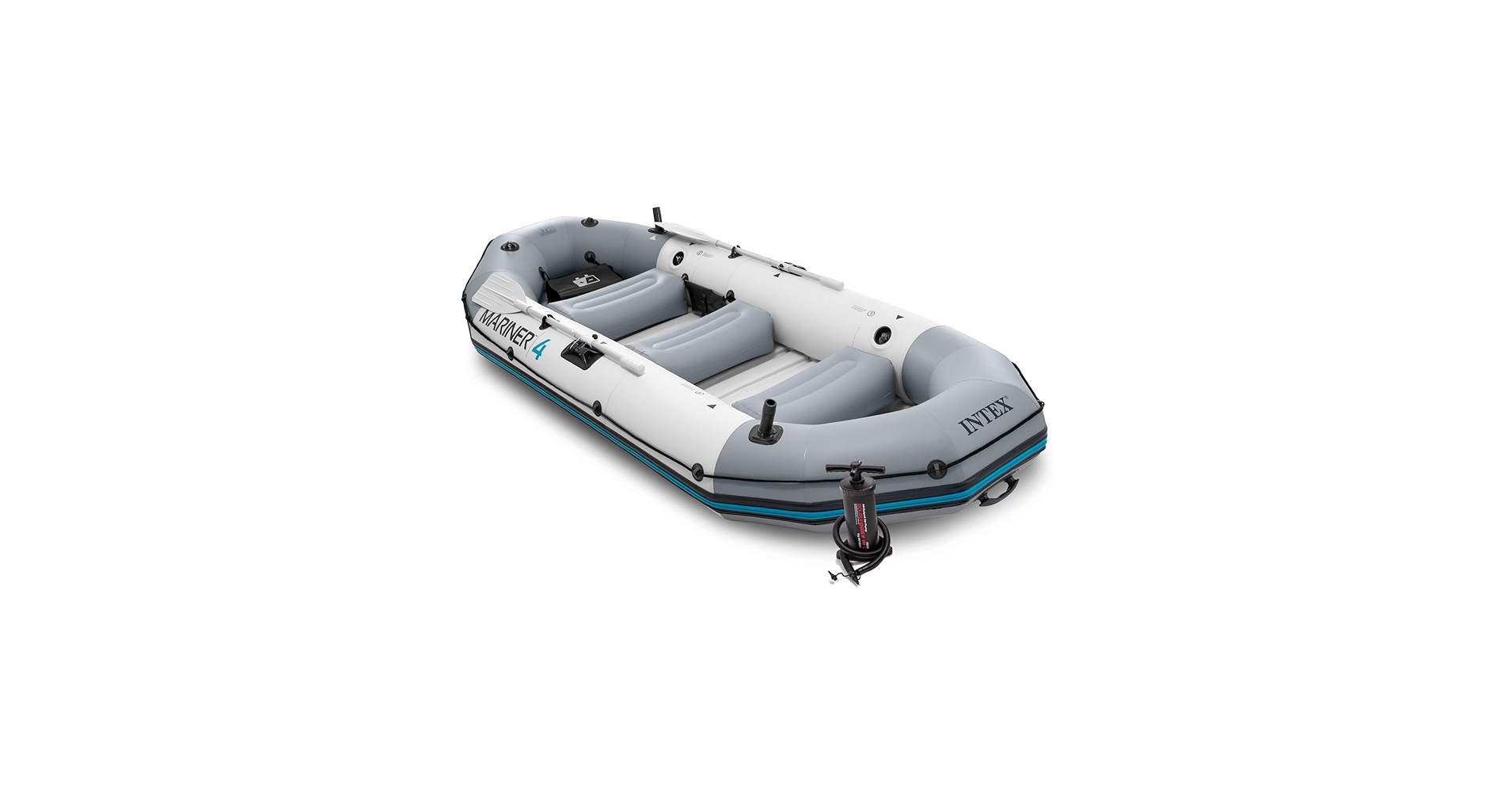 TravelLeisure's tweet card. The Intex Mariner 4 inflatable boat is constructed for supreme strength and durability with SUPER TOUGH PVC. This material is comprised of three separate layers - two outer layers of heavy-gauge PVC...
