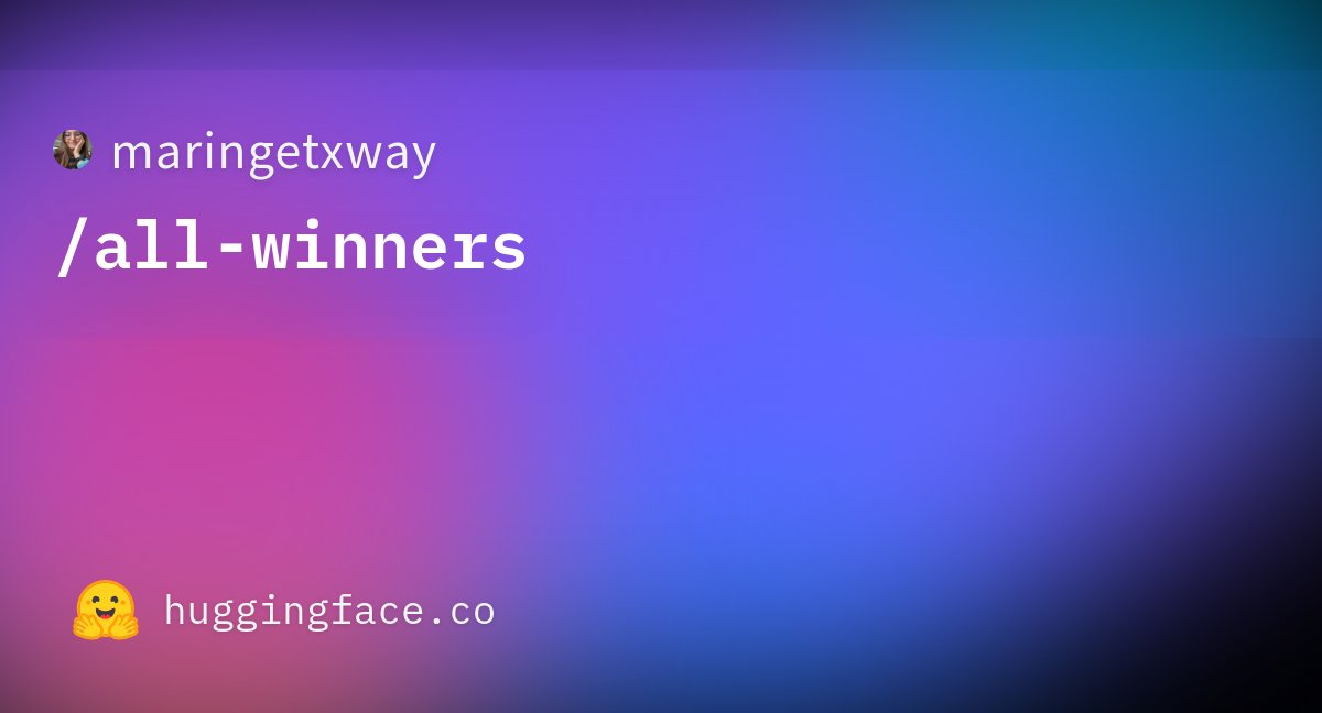 pranavsaroha_09's tweet card. maringetxway/all-winners · Datasets at Hugging Face