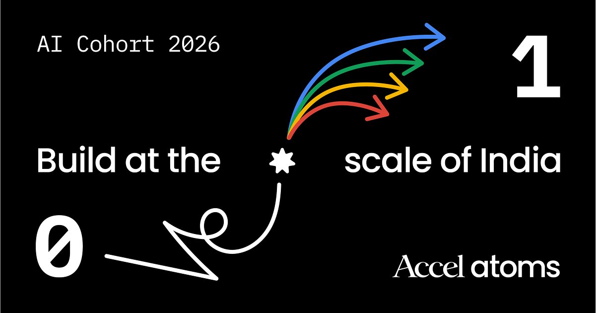 JeffDean's tweet card. Build at the scale of India with AI Cohort 2026, backed by Accel Atoms and Google's AI Futures Fund. Get up to $2M in funding and a global scaling platform. Pre-seed to seed program by Accel.
