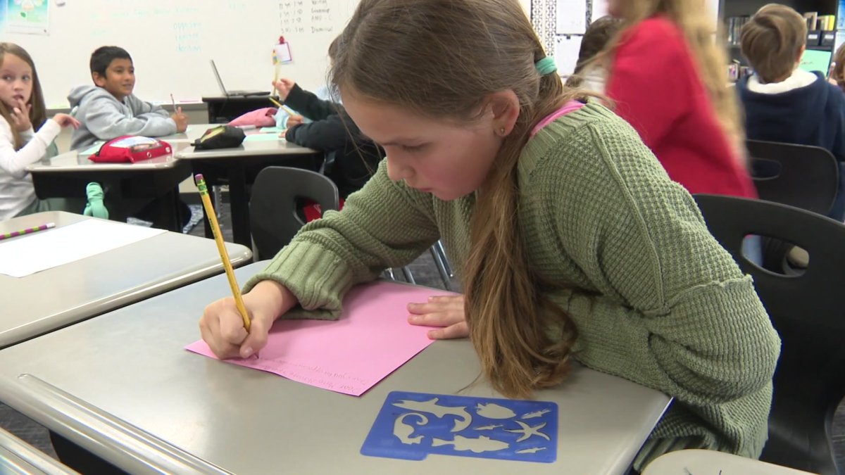 Whale_Sanctuary's tweet card. Haslet students are using the power of the pencil to help orcas in France.