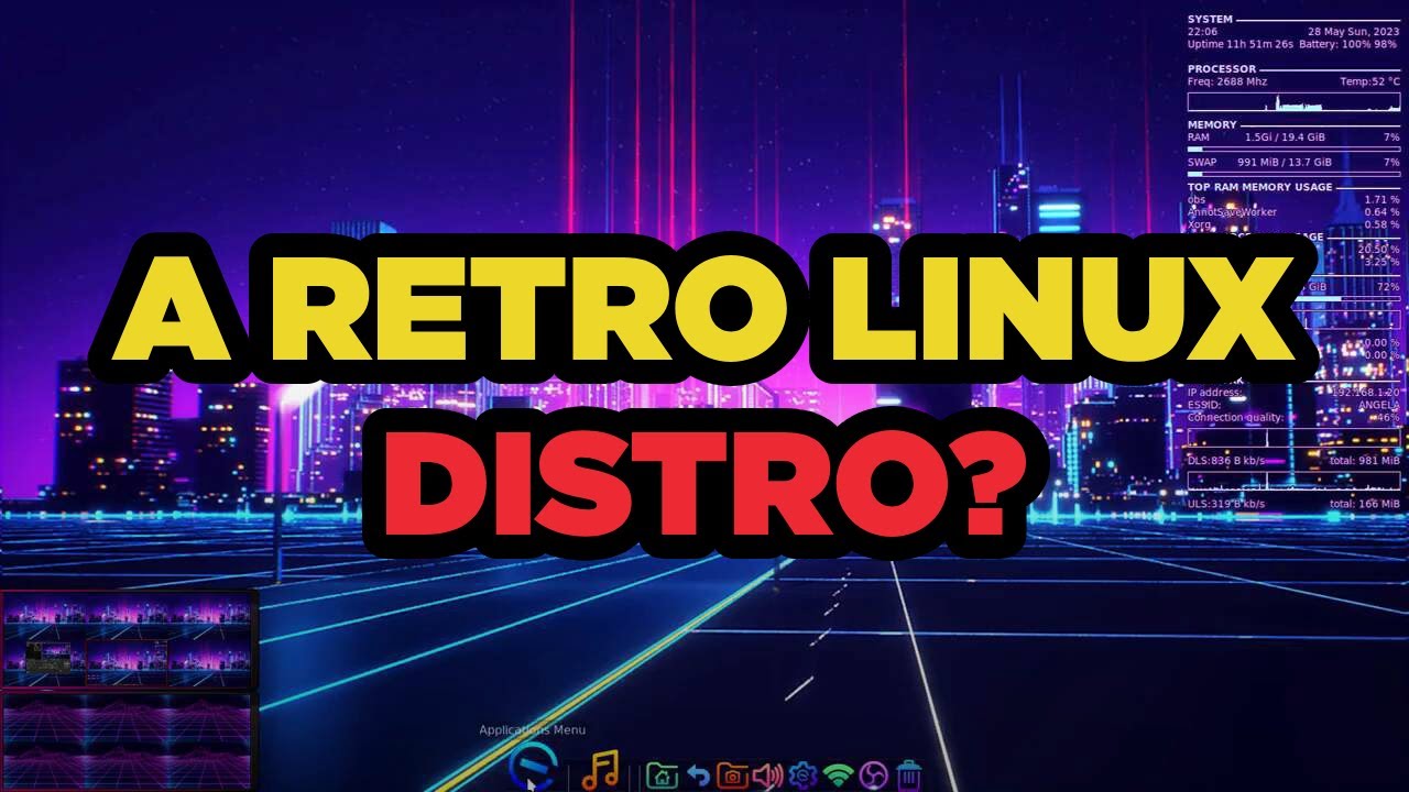 elive_linux's tweet card. Looking at Elive Linux, a RETROWAVE Debian-based distro.