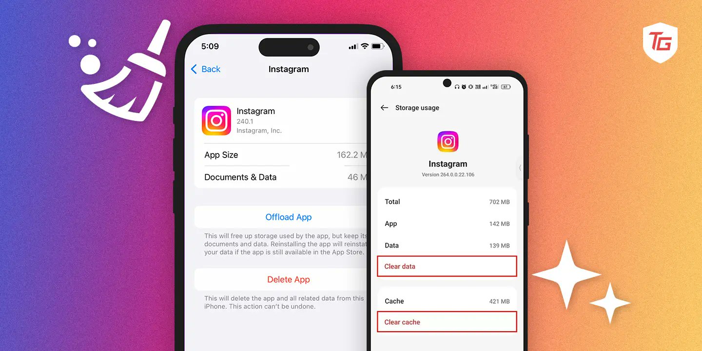 technographx's tweet card. How To Clear Instagram Cache On iPhone. Go to Settings > General > iPhone Storage > tap Instagram > Tap Offload App.