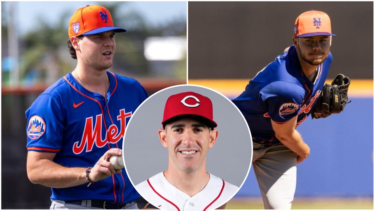 timbhealey's tweet card. Christian Scott and Mike Vasil needed help with their changeups. Then they met Reds assistant pitching coach Alon Leichman.