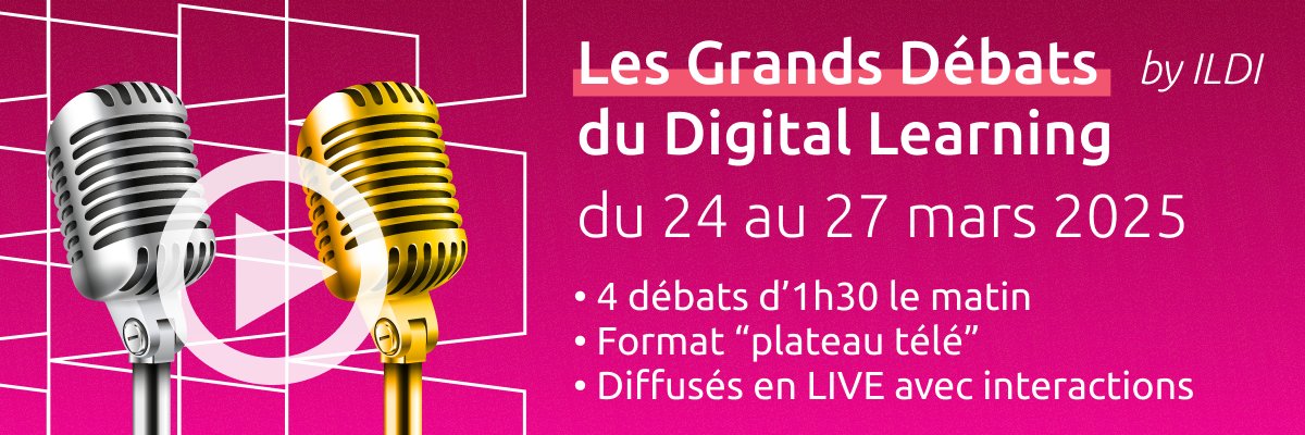 LearningVibes's tweet card. Les REPLAYS sont disponibles ! et le jeu concours également (3 places au Digital Learning Day à gagner) Du lundi 24 au jeudi 27 mars 2025 • 4 débats (de 11h00 à 12h30) diffusés en LIVE • 5 interven...