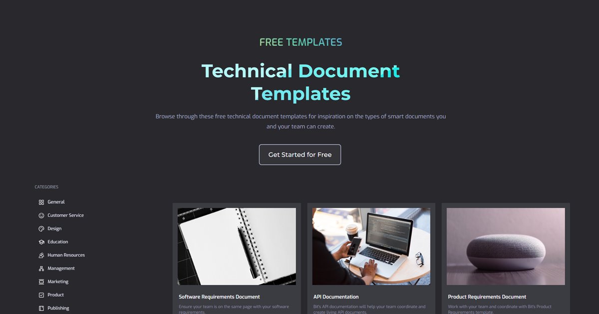 Bit_docs's tweet card. Browse through these technical documentation templates for inspiration on the types of smart documents you and your team can create.
