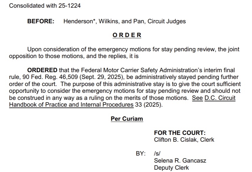 alexjlockie's tweet card. DOT's most aggressive regulatory action in years was stopped in its tracks at a court in D.C. on Monday. The rule will remain on pause as the court deliberates.