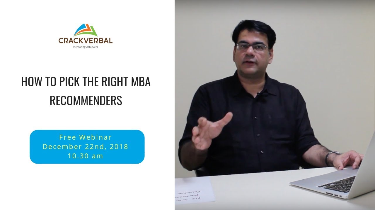 AskCrackVerbal's tweet card. How to Choose Recommenders for MBA (Webinar)