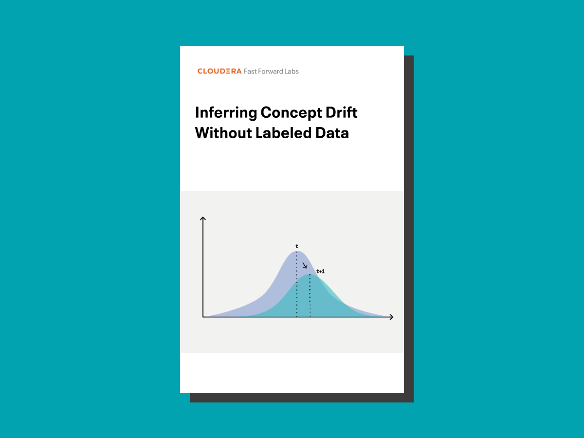 EvidentlyAI's tweet card. An online research report on concept drift by Cloudera Fast Forward Labs.