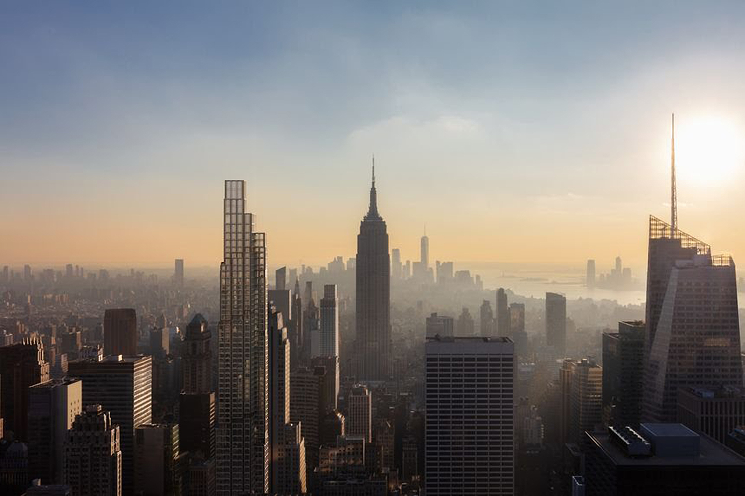 vqgray's tweet card. Construction is rising on 520 Fifth Avenue, a 76-story, 98-unit supertall skyscraper from Kohn Pedersen Fox and Rabina Properties in Midtown, Manhattan....
