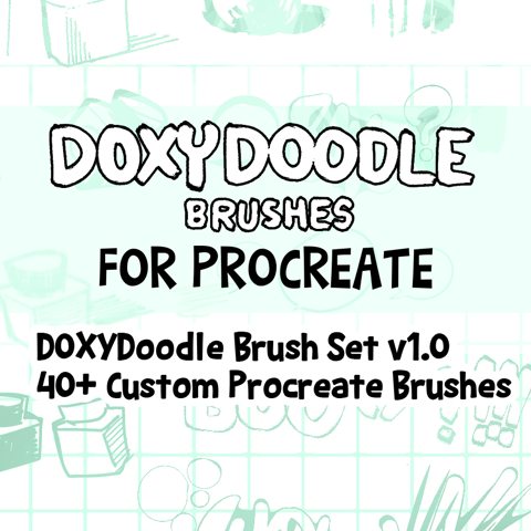 doxyonta's tweet card. (NOTE: PINCH ZOOM OUT OF BRUSH WINDOW TO SEE BRUSHES) The DOXYDoodle Brush Set for Procreate — Ver 1.0 From the creator of the Doxy Sai Tools comes a...