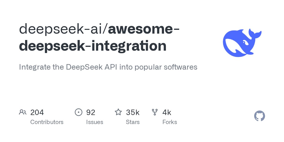 clxymox's tweet card. Integrate the DeepSeek API into popular softwares. Contribute to deepseek-ai/awesome-deepseek-integration development by creating an account on GitHub.