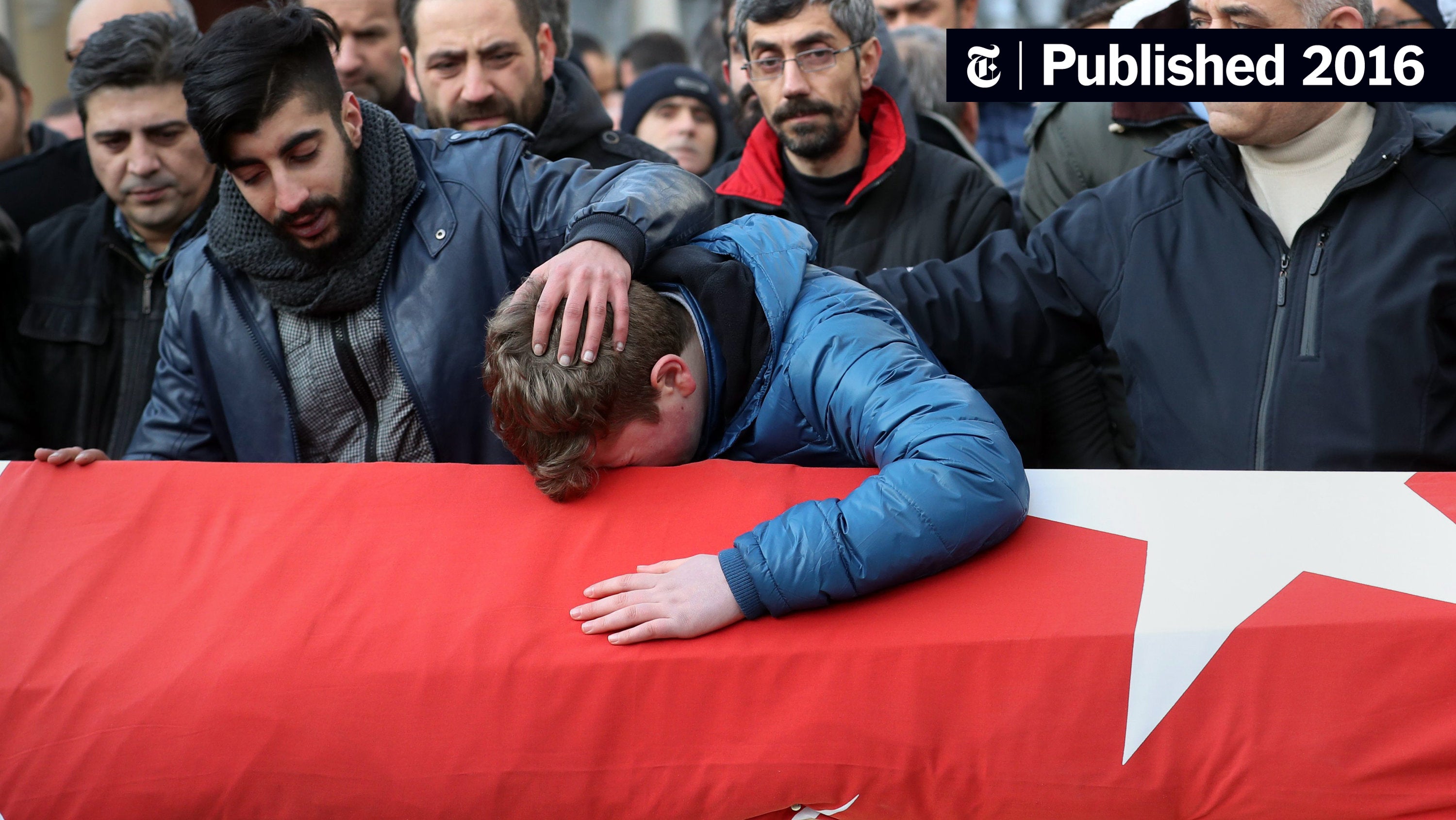 nytimesworld's tweet card. The gunman was still at large after the mass shooting early Sunday in which dozens more were wounded, Turkish officials said.