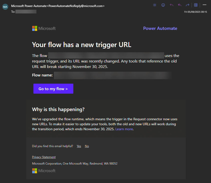 PatchMyPC's tweet card. Microsoft has announced a breaking change to the way HTTP or Teams Webhook trigger flows work in Power Automate. This change may affect customers using Patch My PC alerts configured with a Teams...