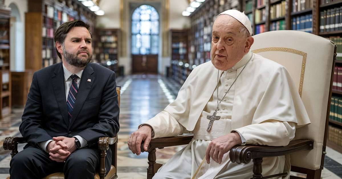 newsthump's tweet card. The Pope has died a few hours after meeting JD Vance, with Vatican officials saying the Pope lost the will to live after a brief meeting with the Vice President.
