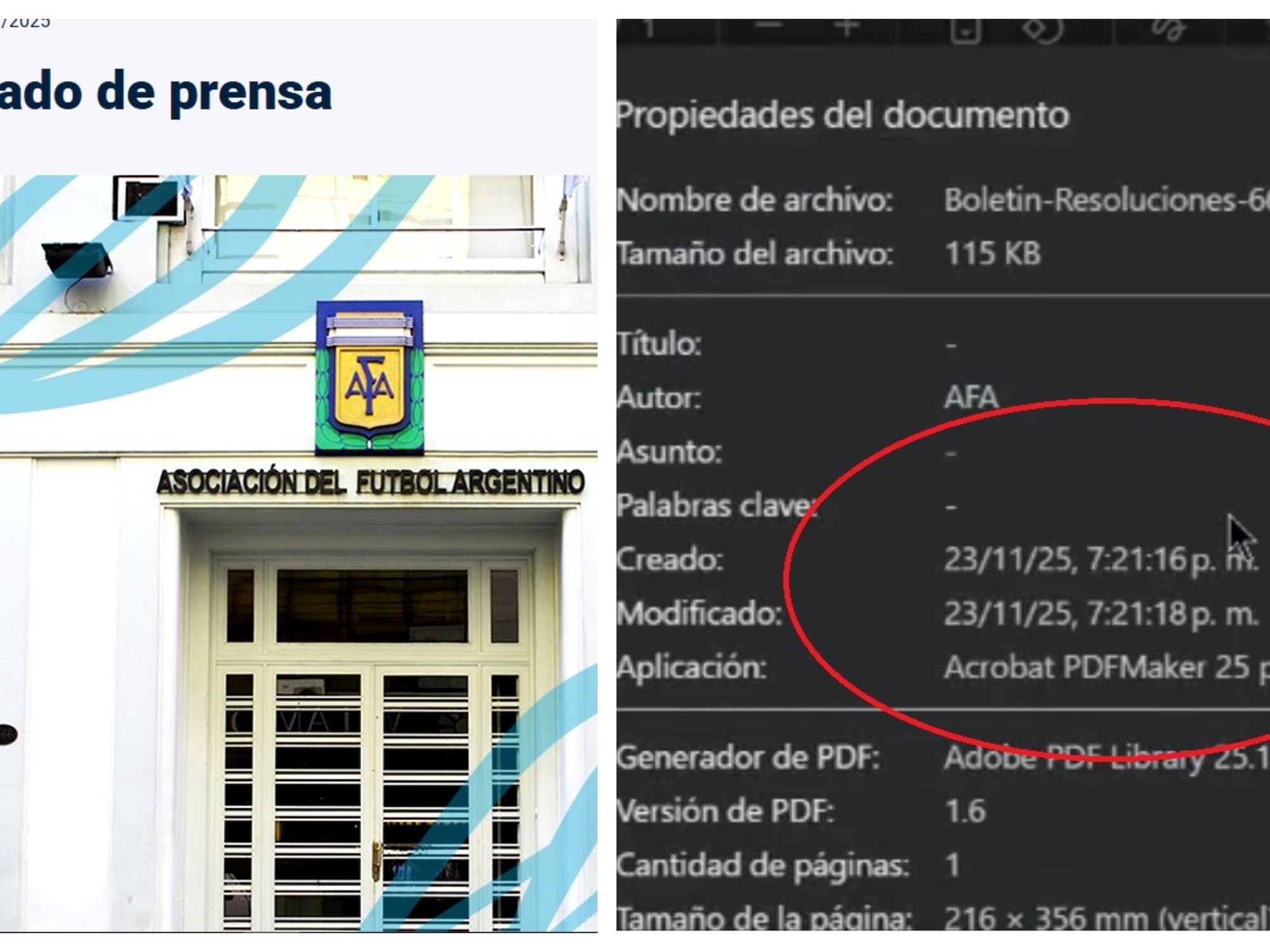 DiarioOle's tweet card. AFA