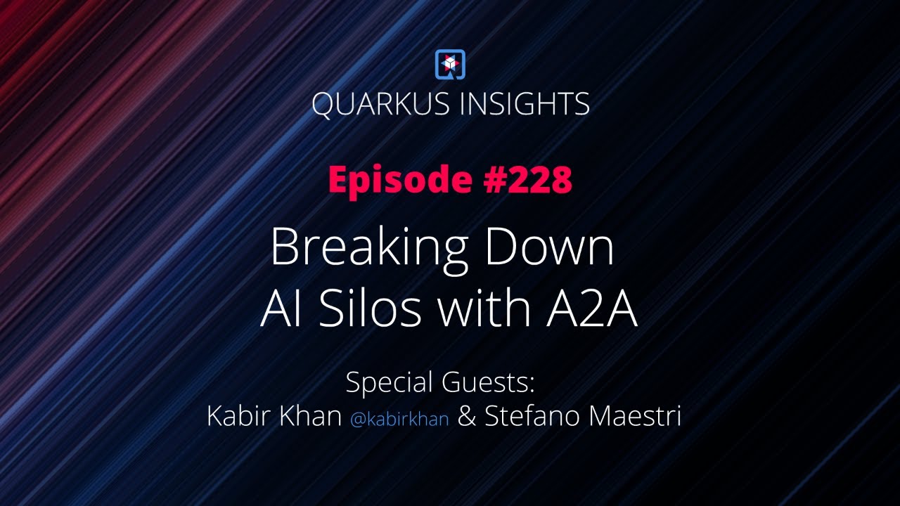 QuarkusIO's tweet card. Quarkus Insights #228: Breaking Down AI Silos With A2A