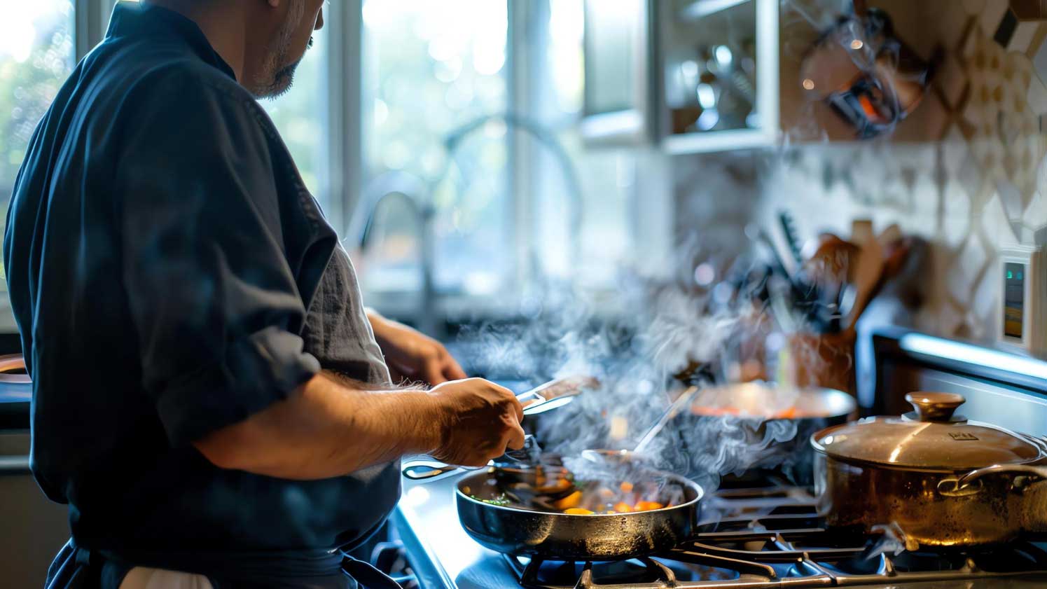 TechExplorist's tweet card. Scientists cooked pancakes, Brussels sprouts, and stir fry to detect an oxidant indoors.