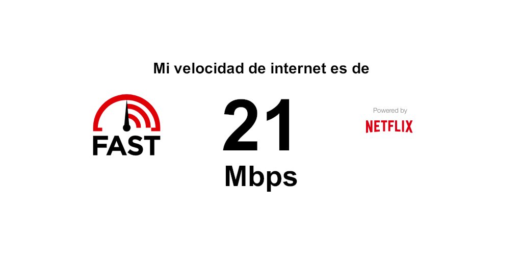 DinamicASPsa's tweet card. ¿Cuál es tu velocidad de descarga? En segundos, la prueba de velocidad de Internet de Fast.com calculará la velocidad de tu ISP.