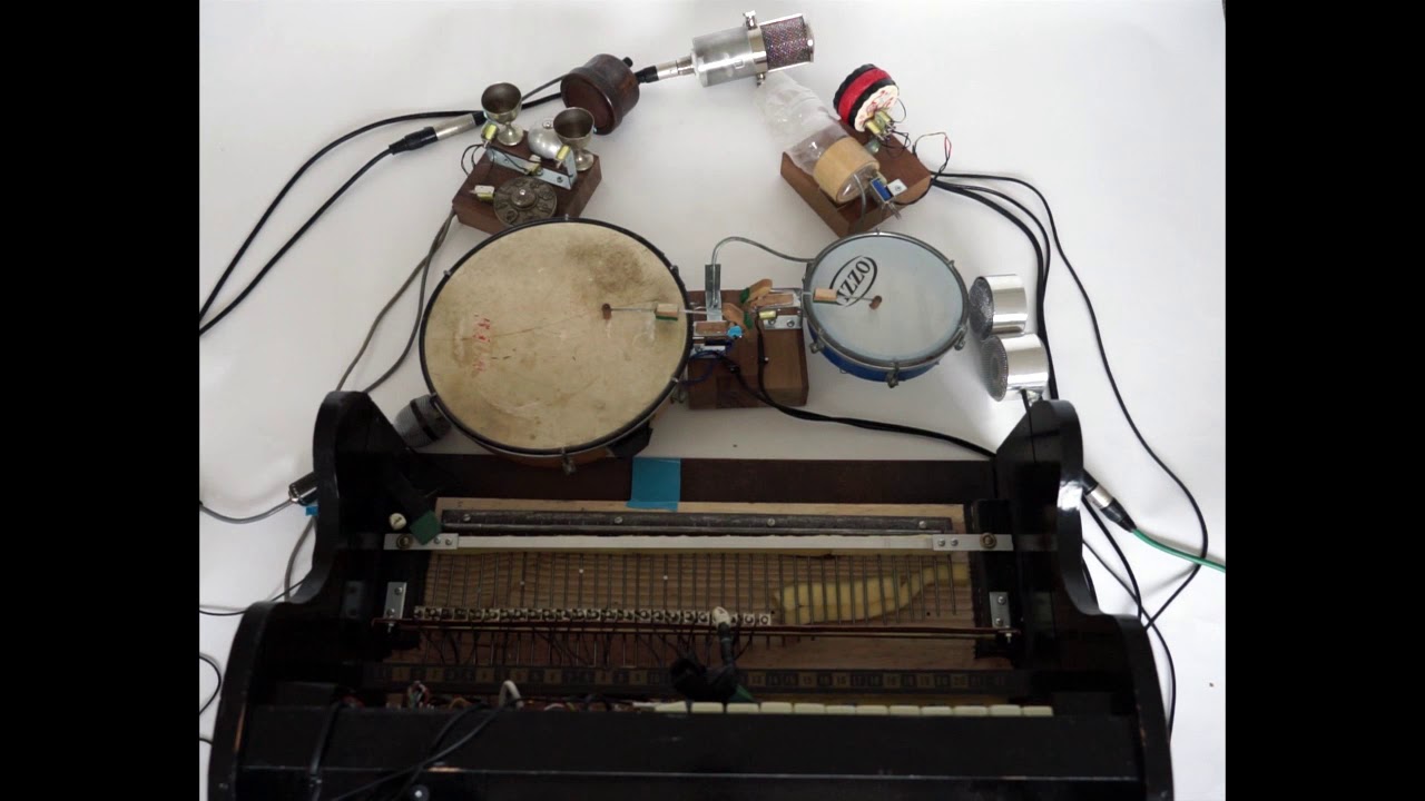 hackoustic's tweet card. AUTOMATED TOY PIANO AND DRUMSET 'JUNGLE7' - COMPUTER CONTROLLED...