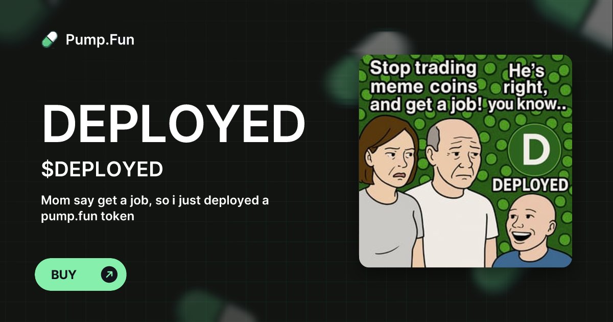 13YOSOLBOY's tweet card. Mom say get a job, so i just deployed a pump.fun token