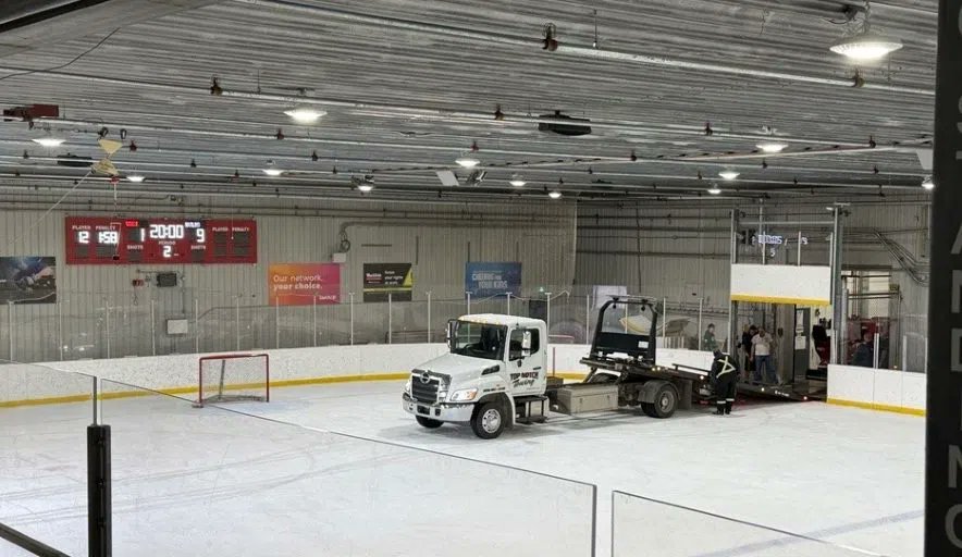 CJMENews's tweet card. The fire occurred during a hockey game on Sunday and quick action by rink staff and the Weyburn Fire Department brought the incident under control and prevented further damage to the facility.