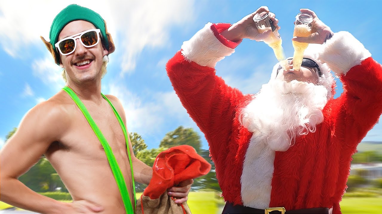 KrookAU's tweet card. Bad Santa Feeds the Poor...