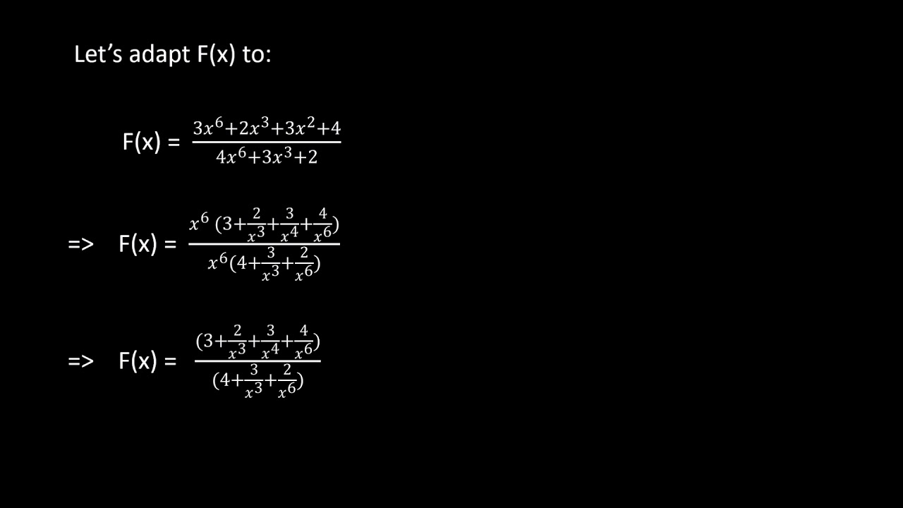 MathFund's tweet card. How to Solve Polynomial Limits at Infinity (simple)