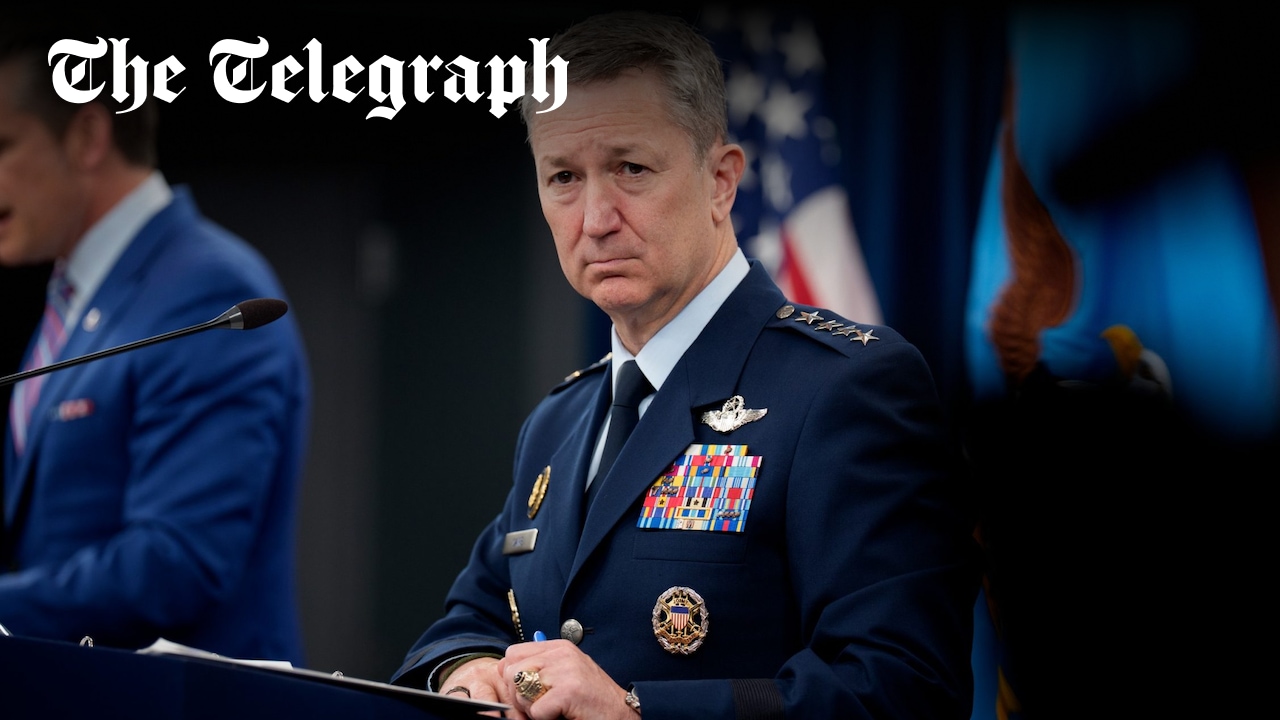 Telegraph's tweet card. Gen Dan Caine, America’s most senior military officer, has been dispatched to the Caribbean