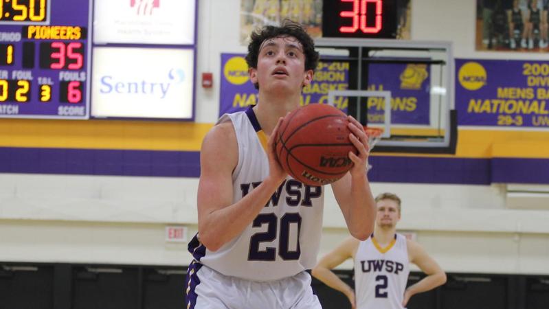 UWSPAthletics's tweet card. STEVENS POINT, Wis. – Freshman Anthony Espensen (Belvidere, Ill./North) made his first four shots of the second half, all from three-point range, and the UW-Stevens Point men's basketball team (1-2,...