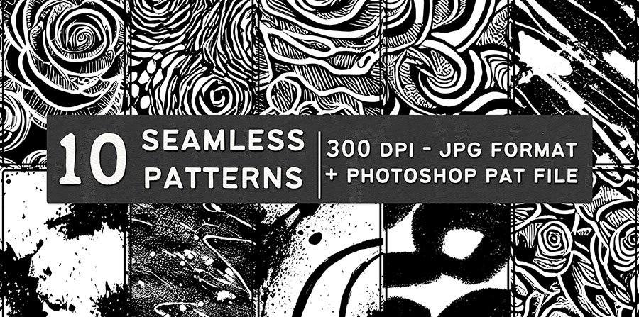 heathergreen's tweet card. Free download: black and white seamless tiling patterns in jpg format and Photoshop .pat file format.
