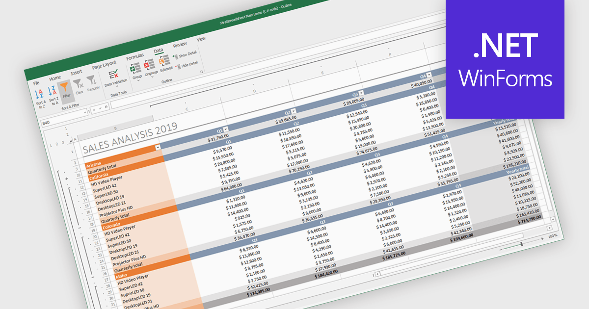 ComponentSource's tweet card. Easily organize, explore, and analyze data with intuitive grouping and filtering tools that create collapsible outlines in spreadsheets.