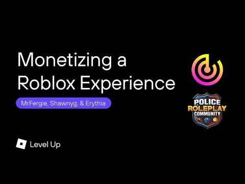 robloxdevrel's tweet card. Monetizing a Roblox Experience with Erythia, MrFergie & Shawnyg