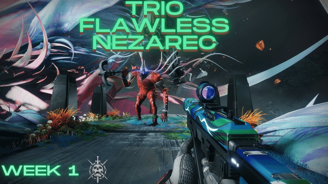 Protocolx89's tweet card. TRIO FLAWLESS NEZAREC, Week 1 | (Destiny 2)