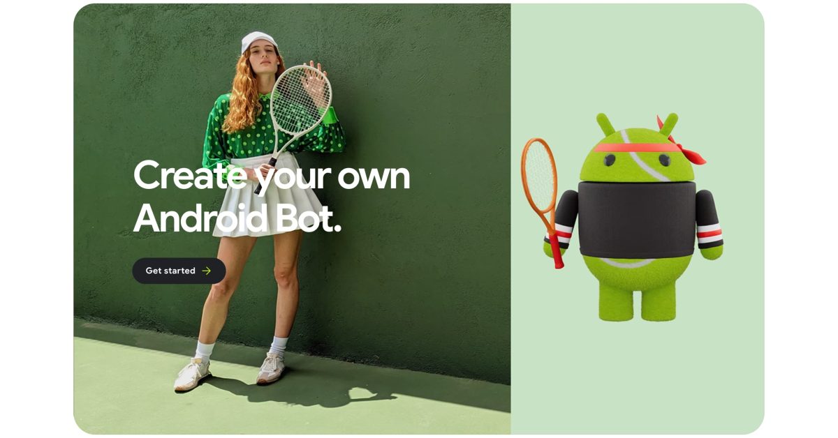 9to5Google's tweet card. Google introduced an updated 3D robot mascot for Android and you can now "Create your own Android Bot" with a new Androidify tool...
