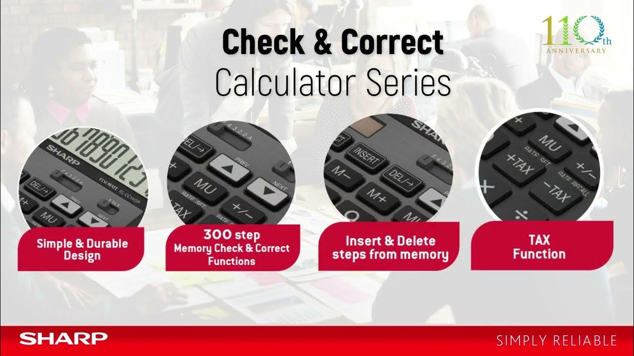 SharpSolMEA's tweet card. SHARP Check and Correct Calculator Series | 110 Anniversary version