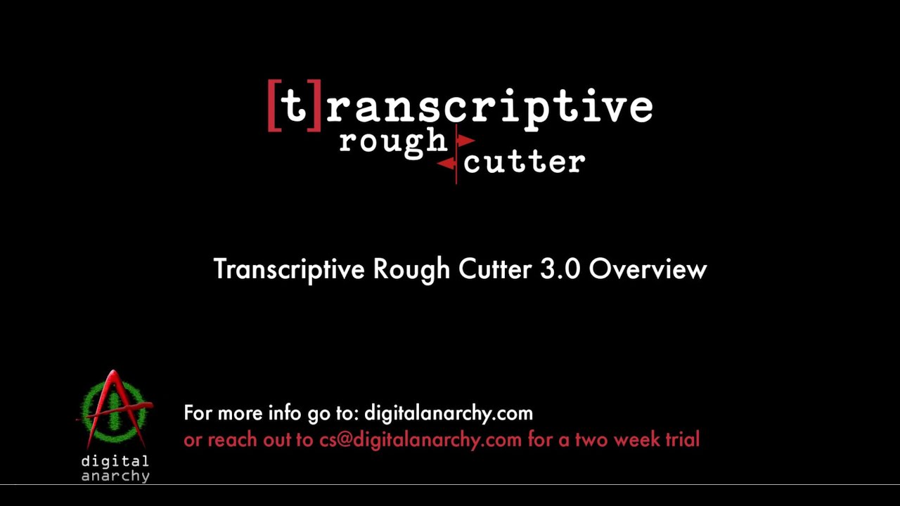 transcriptive's tweet card. Transcriptive Rough Cutter (3.0) - Overview