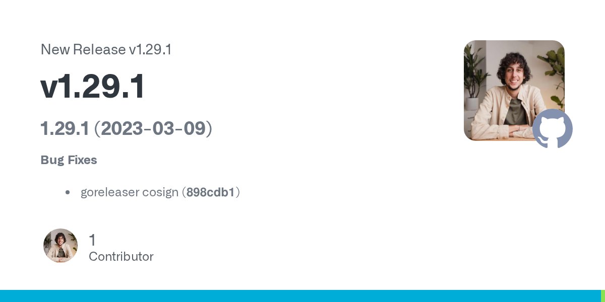 dialogflowcxcli's tweet card. 1.29.1 (2023-03-09) Bug Fixes goreleaser cosign (898cdb1)