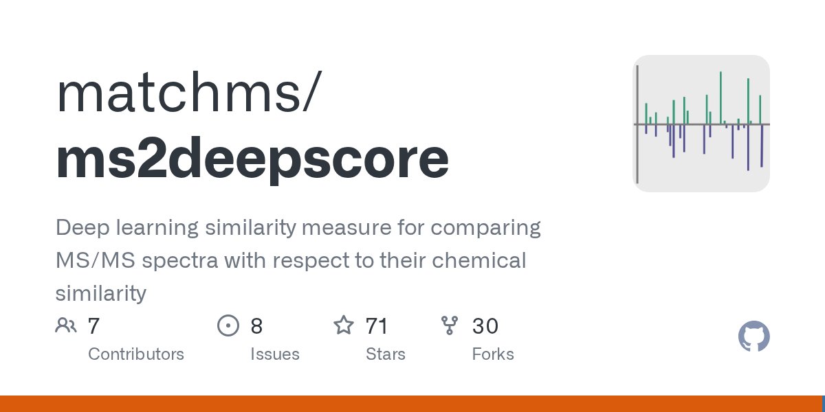 me_datapoint's tweet card. Deep learning similarity measure for comparing MS/MS spectra with respect to their chemical similarity - matchms/ms2deepscore